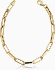 Oradina 14K Yellow Gold Venice Bold Link Bracelet