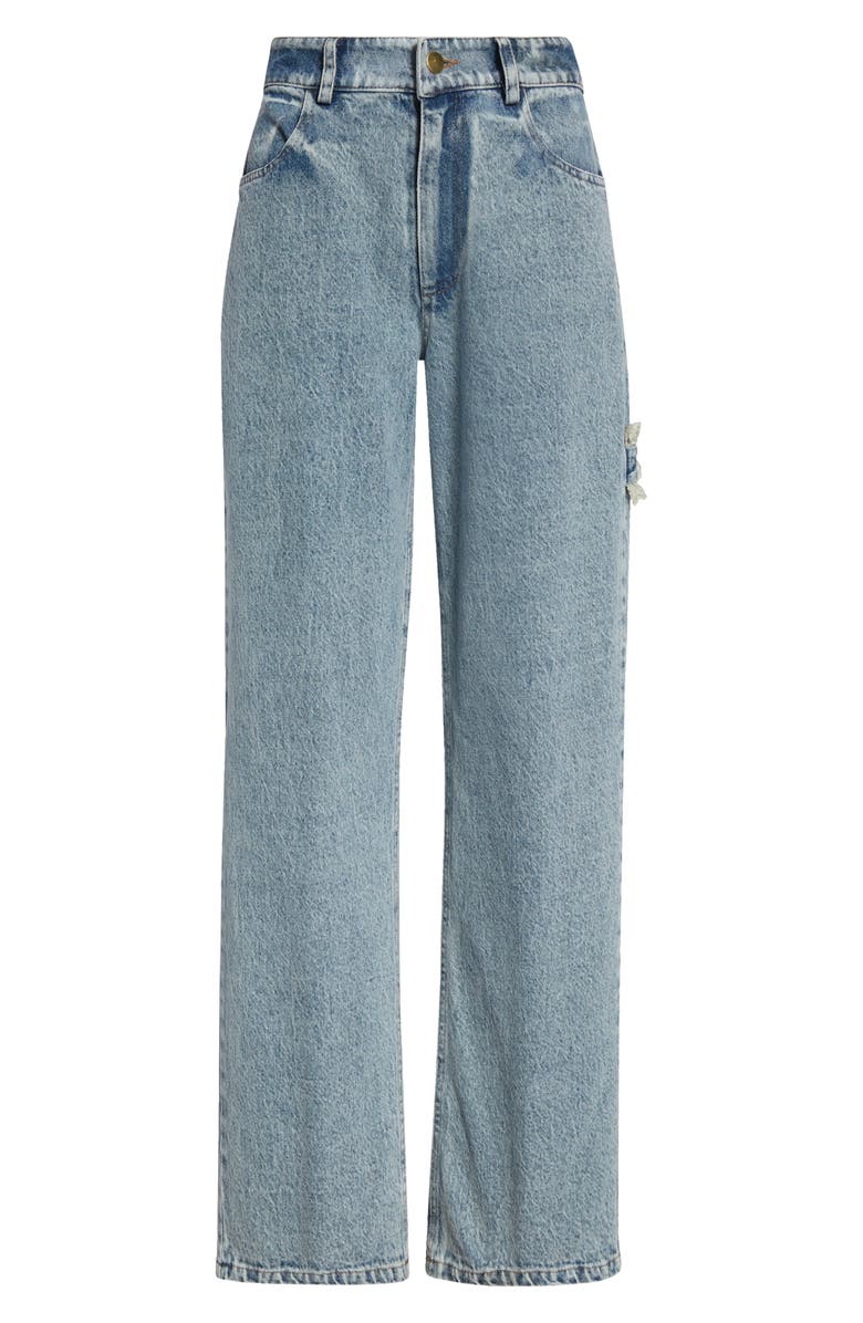 Tanner Fletcher Gender Inclusive Sid Lace Loop Straight Leg Carpenter Jeans, Alternate, color,