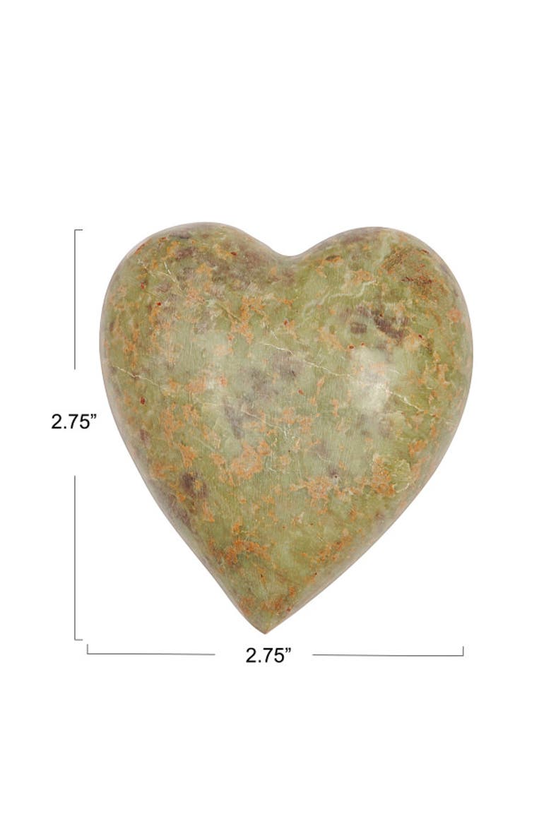 Soapstone Decorative Heart Figurines, Alternate, color, Beige