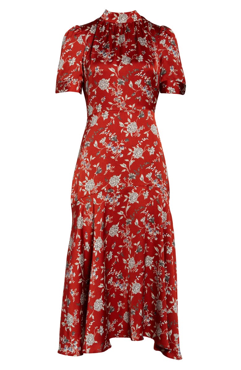 Chelsea28 Floral Satin Midi Dress, Alternate, color, 