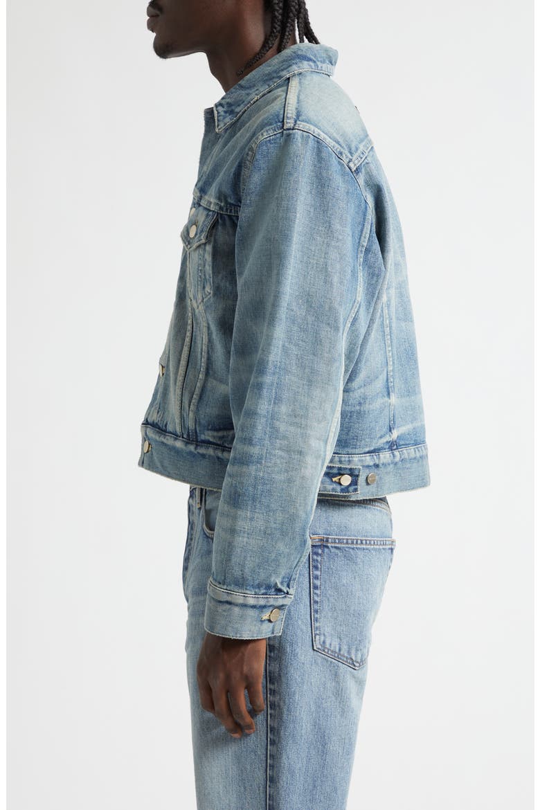 Classic Selvedge Denim Trucker Jacket, Alternate, color, VINTAGE INDIGO