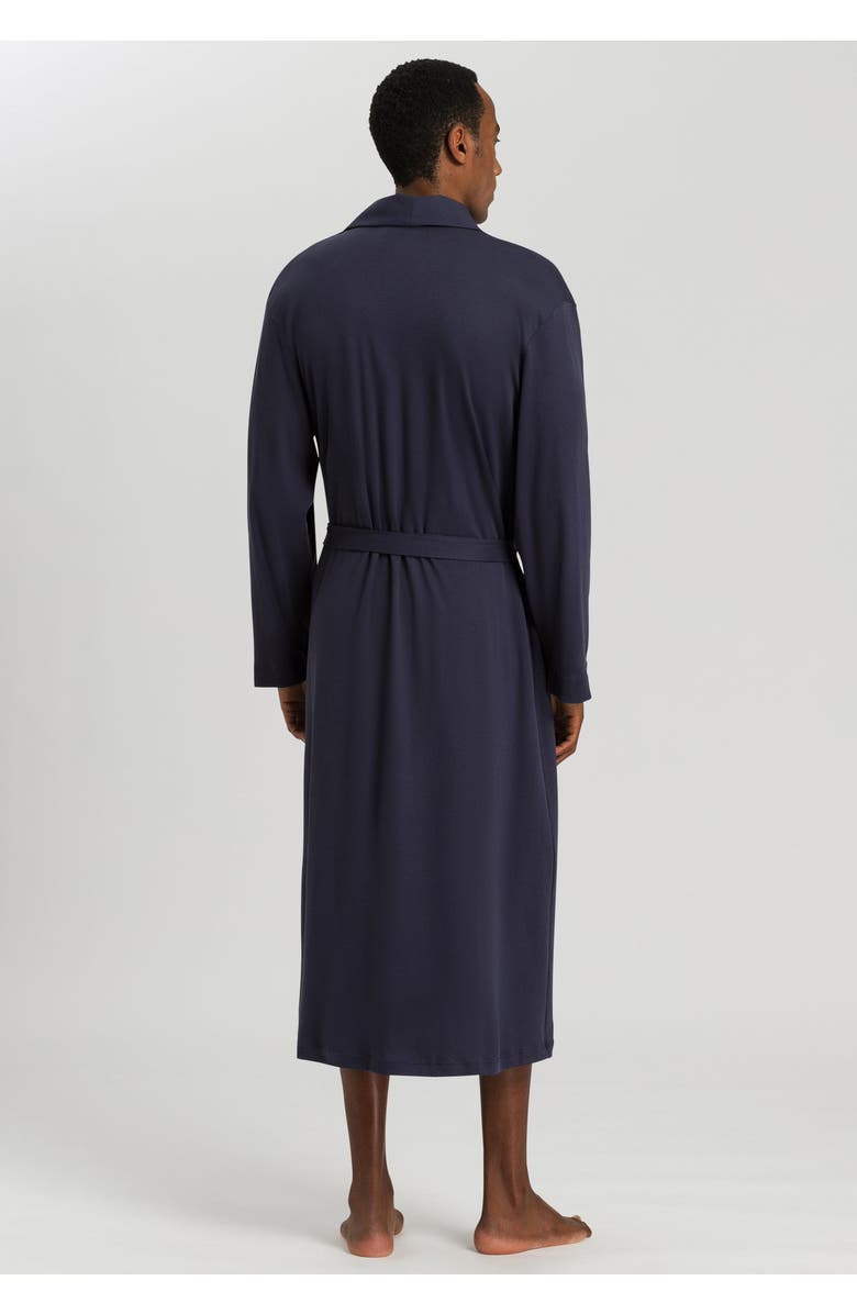 Hanro Night and Day Cotton Shawl Collar Robe, Alternate, color, Black Iris
