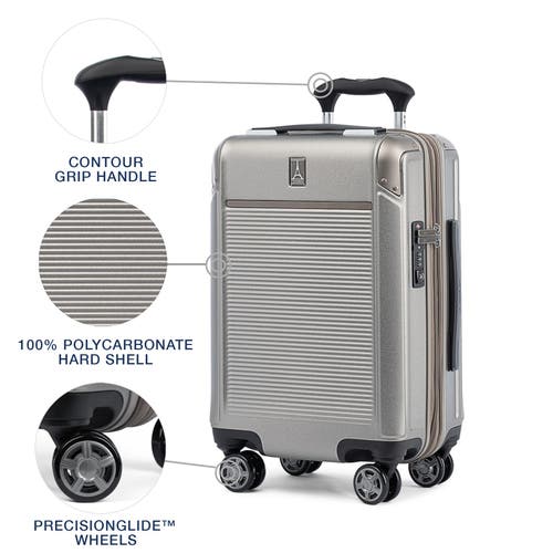 Travelpro Platinum Elite Hardside Expandable Compact Carry-on 20-inch Spinner In Metallic Sand