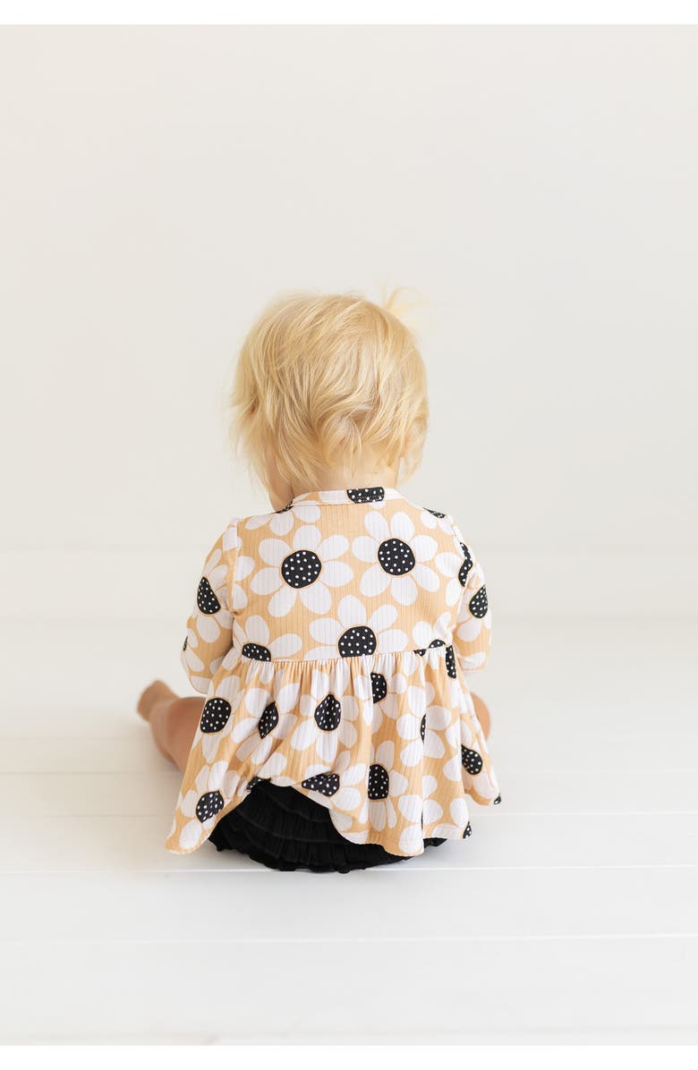 Posh Peanut Kids' Reagan Long Sleeve Henley Peplum Top & Bloomers, Alternate, color, 