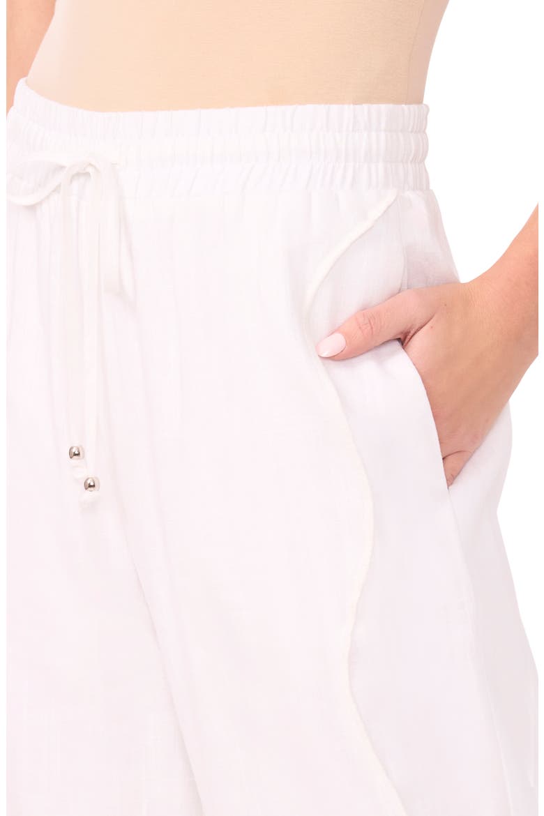 Drawstring Linen Blend Pants, Alternate, color, ULTRA WHITE