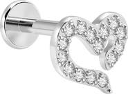 REBL Cubic Zirconia Open Heart Stud Earring