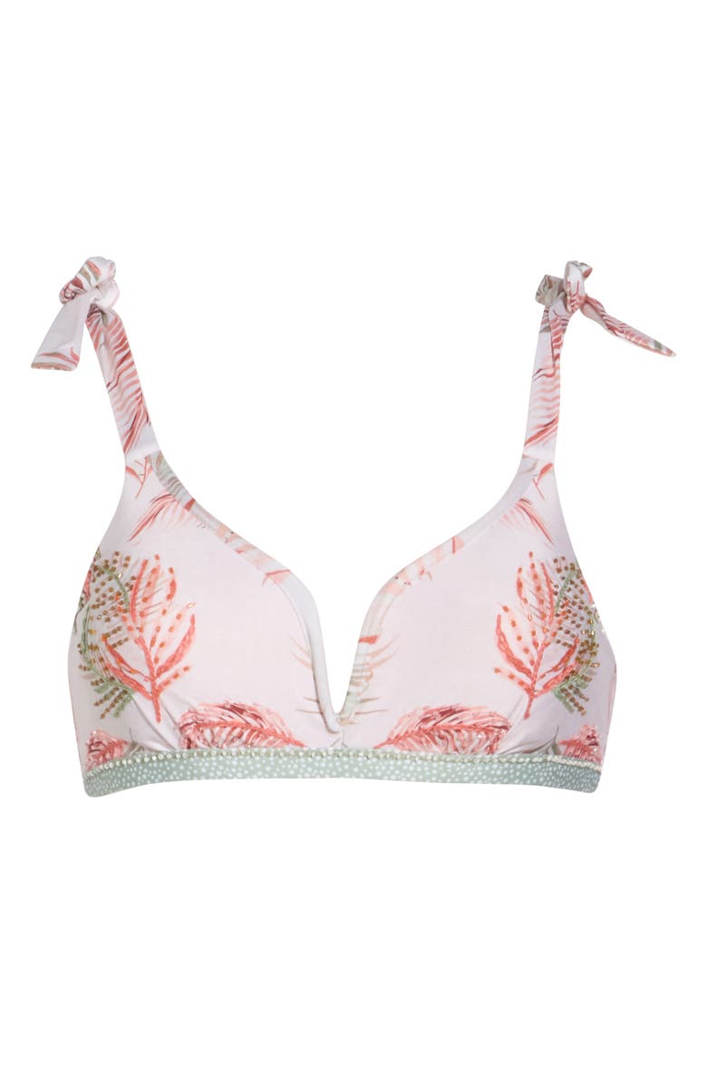 Cosita Linda Tie Strap Bikini Top, Main, color, Off White/Ginger