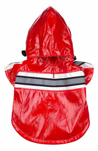 PET LIFE Reflecta-Glow Adjustable and Reflective Dog Raincoat - Small