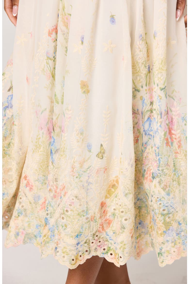 Pellagia Eyelet Maxi Dress, Alternate, color, CREAM MULTI FLORAL
