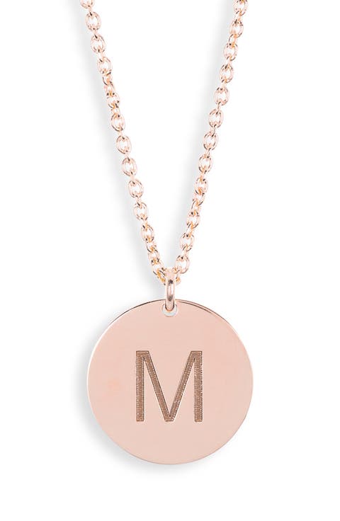Initial Disc Pendant Necklace
