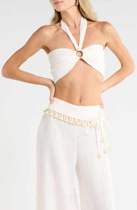 Carolina Linen Halter Cropped Top