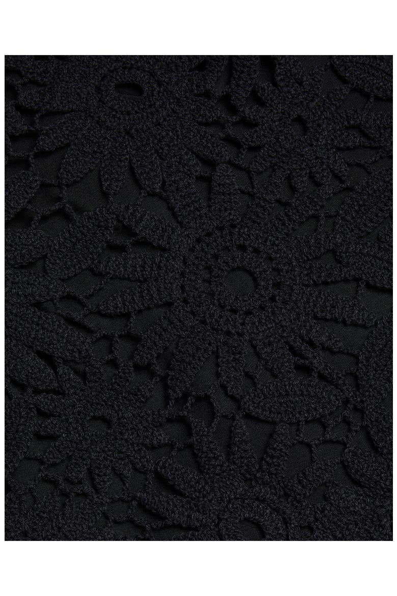 Katrnn Sleeveless Cotton Crochet Top, Alternate, color, BLACK