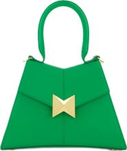 Mac Duggal Gold Hardware Detail Angular Top Handle Small Leather Handbag