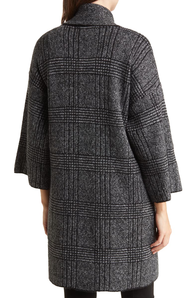 Love Token Bob Plaid Cardigan, Alternate, color, Black Combo