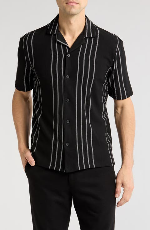 Textured Stripe Short Sleeve Shirt