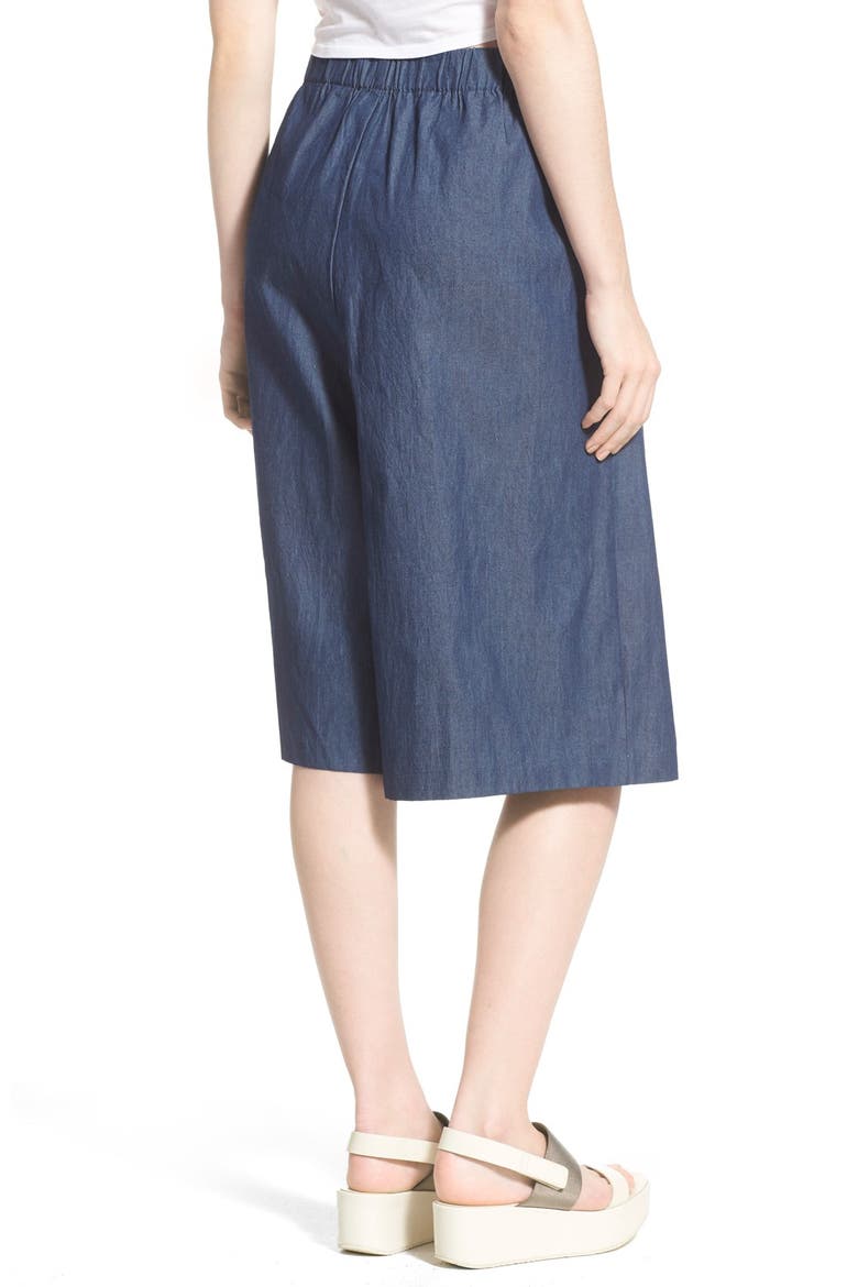 ASTR Chambray Culottes, Alternate, color, BLUE DENIM