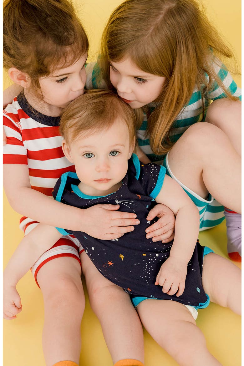 Organic Cotton Short Sleeve Bodysuit, Alternate, color, Galaxy