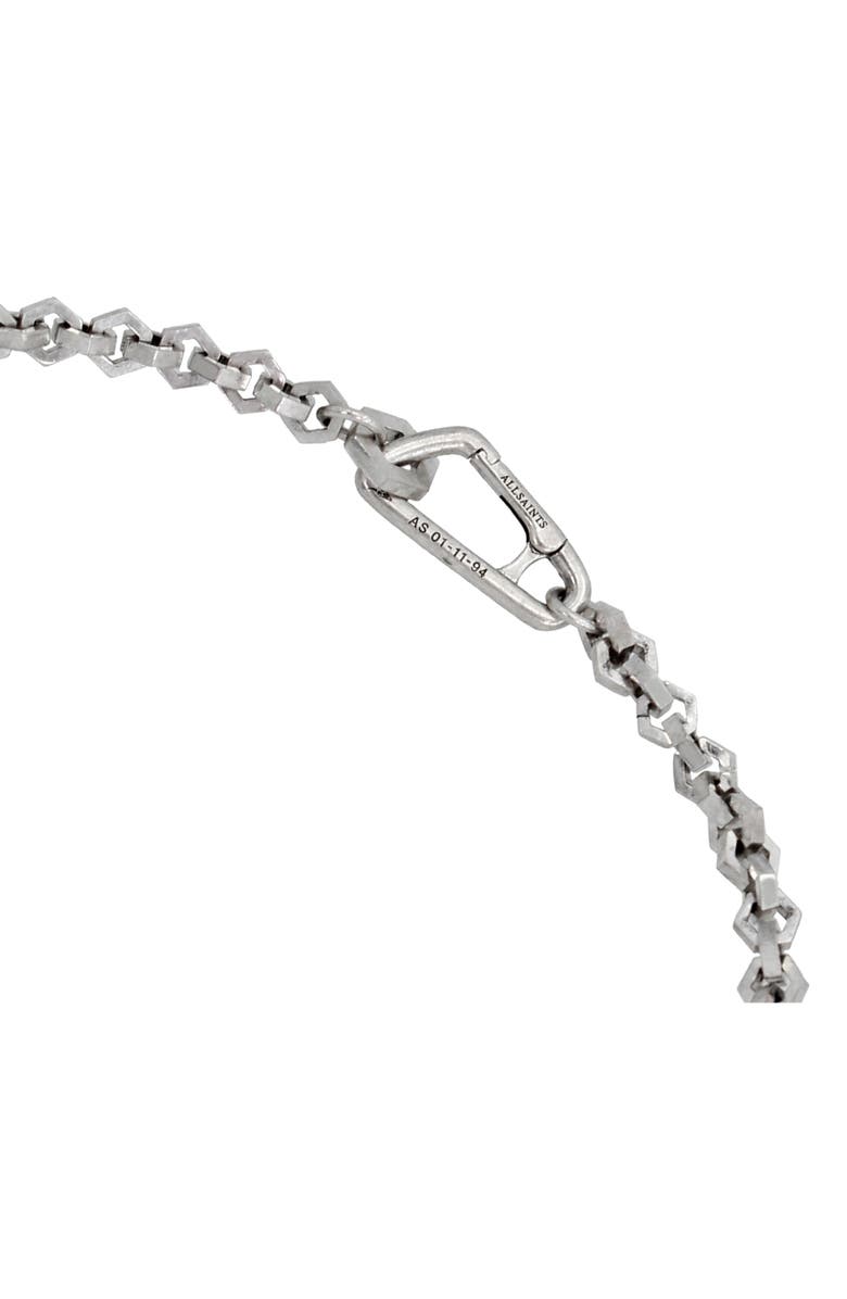 AllSaints Hex Chain Necklace, Alternate, color, Warm Silver