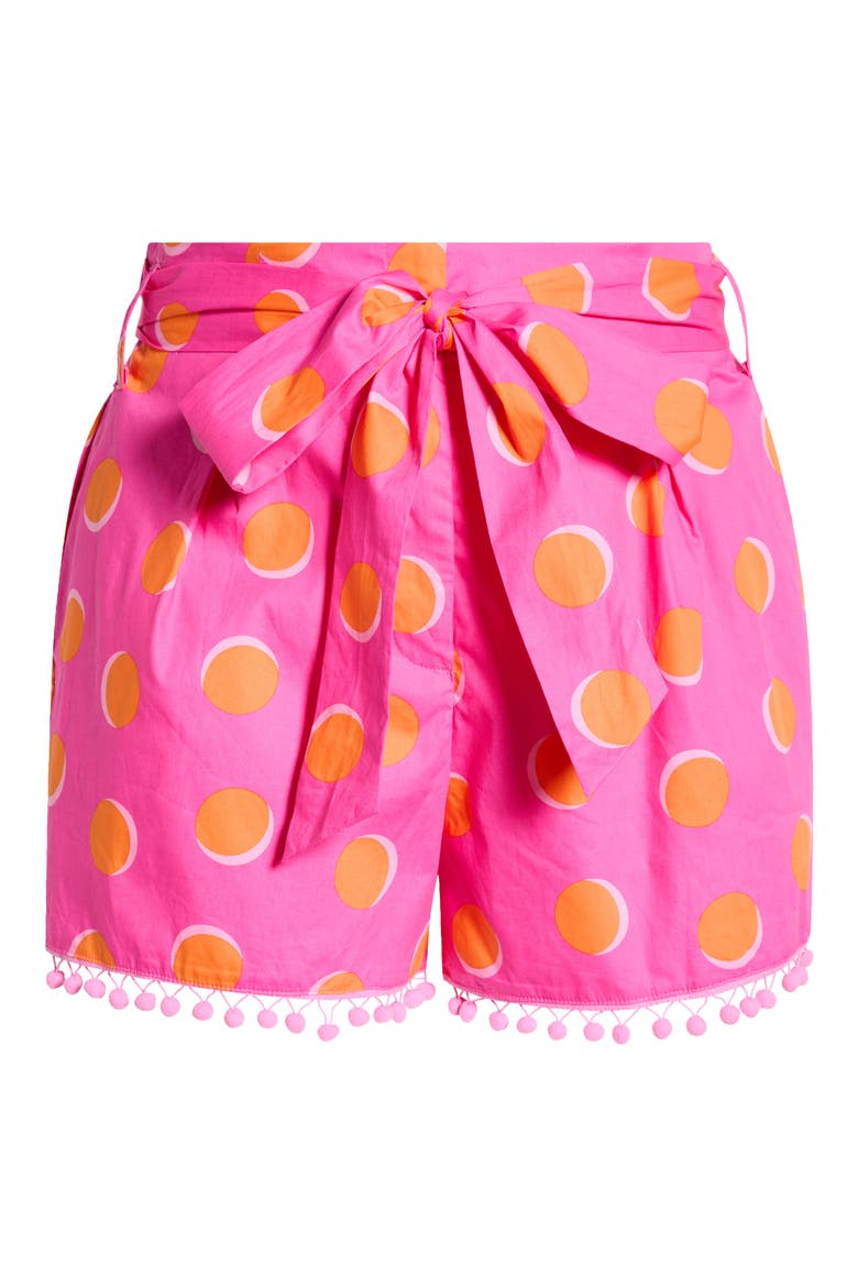 Maeve Belted Floral Zaferia Shorts, Alternate, color, FUCHSIA ORANGE DOT
