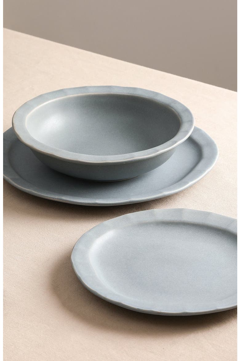 Oasis Stoneware 4-Piece Dinner Plate Set, Alternate, color, Grey Blue