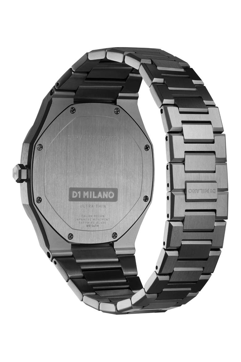 Ultra Thin Bracelet Watch, 40mm, Alternate, color, GUN METAL