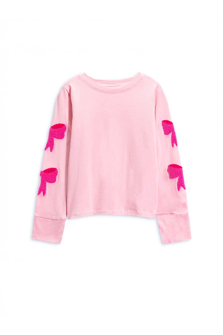 Bows Sleeve Applique Long Sleeve T-Shirt, Alternate, color, Light Pink