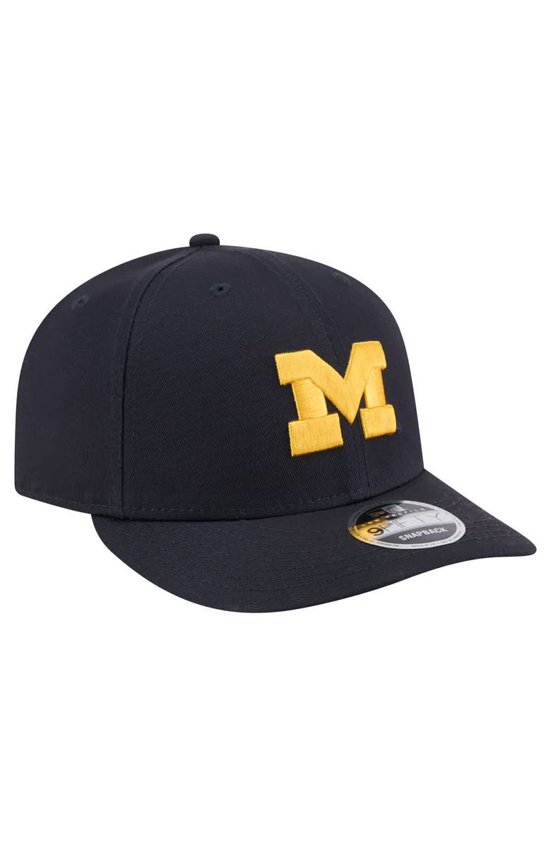 New Era Men's New Era Navy Michigan Wolverines Low Profile 9FIFTY Snapback Hat, Alternate, color,