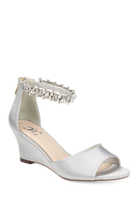 JOURNEE Connor Embellished Strap Wedge Sandal (Women)