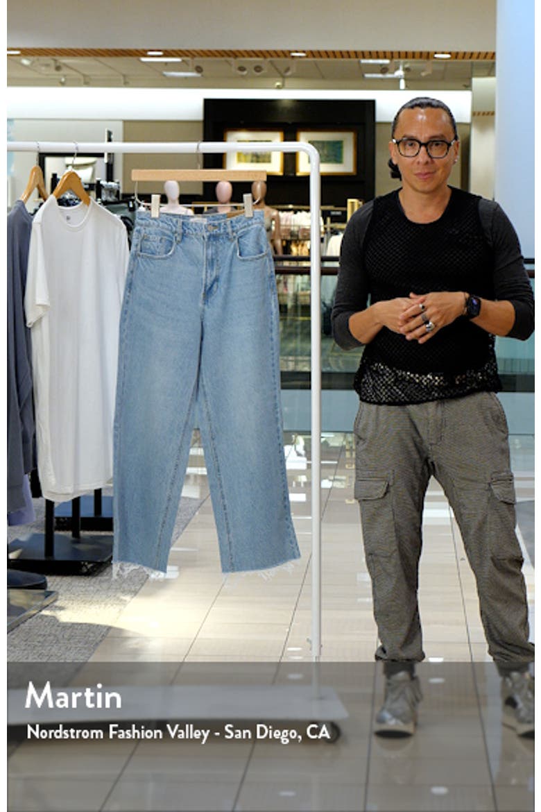 Raw Hem Crop Wide Leg Jeans video