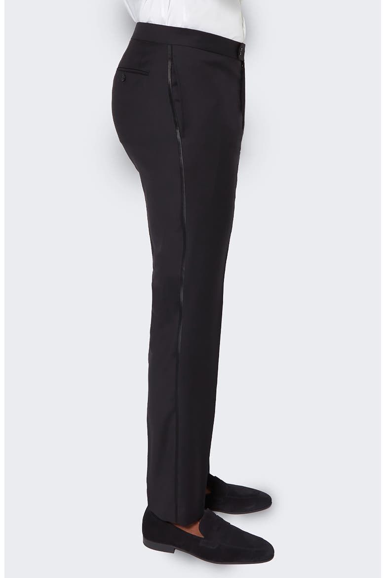 Solid Wool Tuxedo Pants, Alternate, color, BLACK
