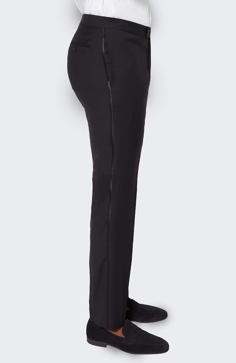 9tofive Solid Wool Tuxedo Pants, Alternate, color, Black