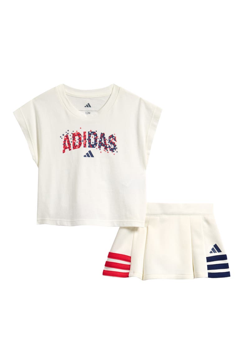 Logo Graphic T-Shirt & Skirt Set, Main, color, OFF WHITE