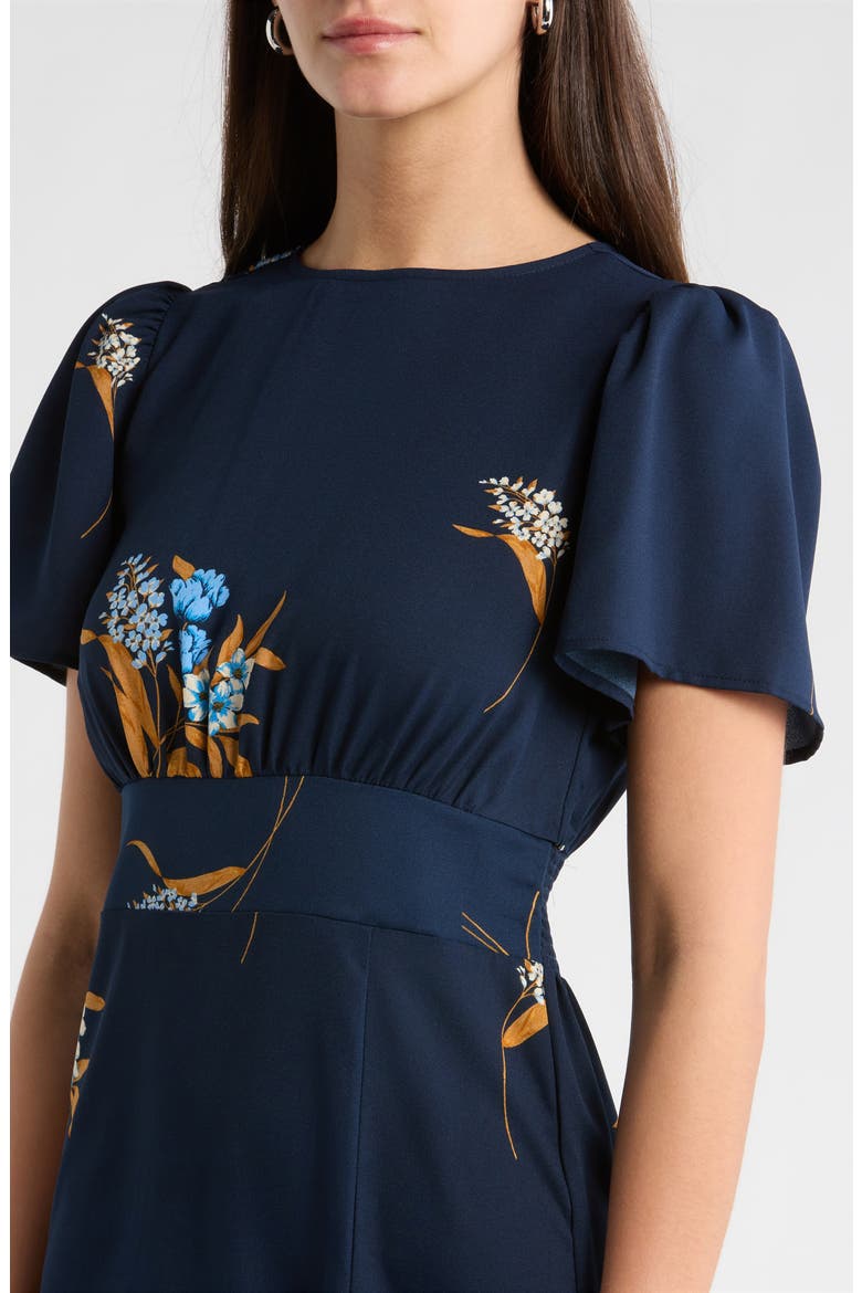 Dusk Bloom Floral Midi Dress, Alternate, color, NAVY MULTI
