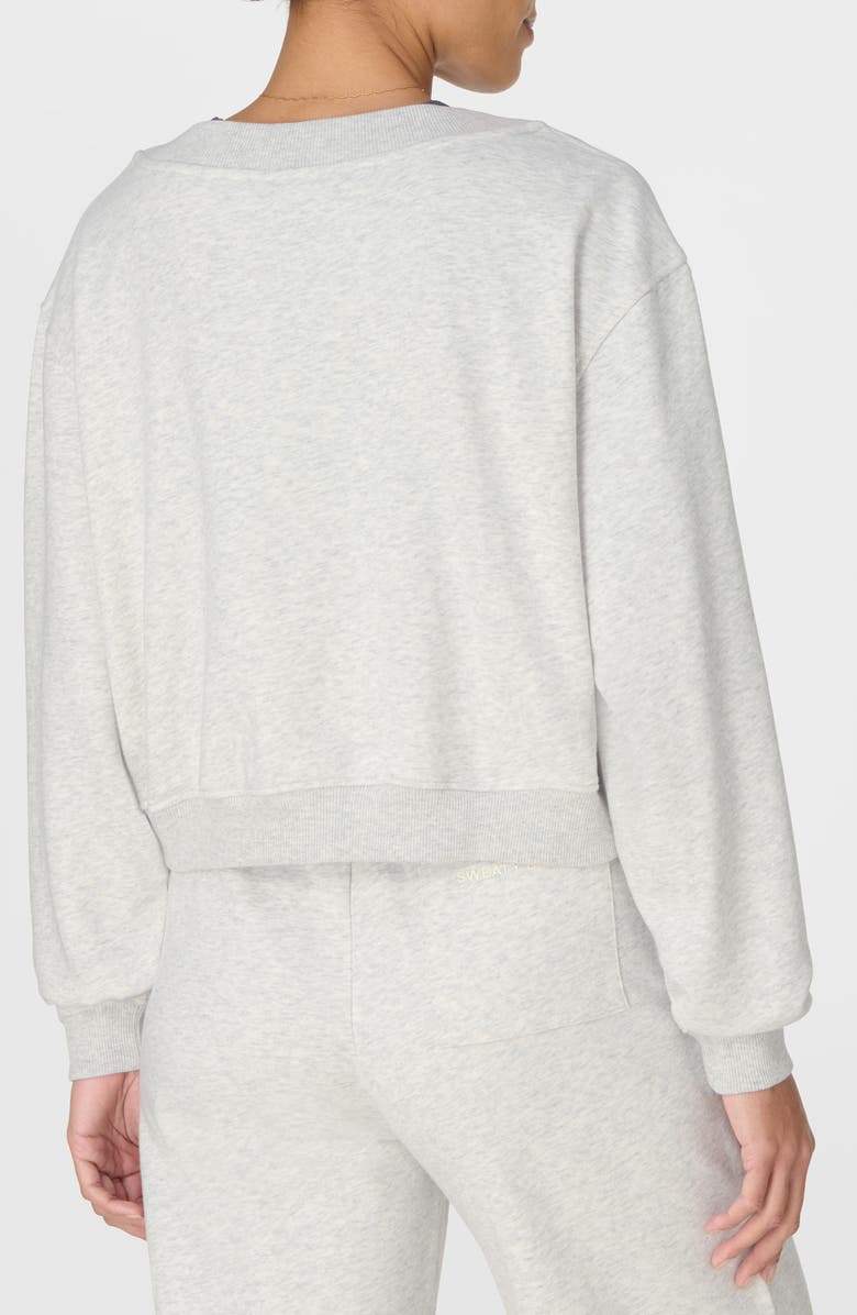 Sweaty Betty Revive Organic Cotton Blend Crop Sweatshirt, Alternate, color, Ice Grey Marl