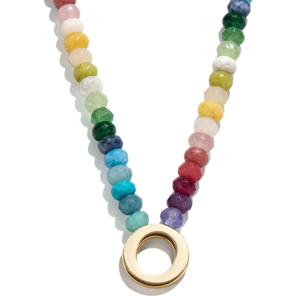 BAUBLEBAR BAUBLEBAR RAINBOW BEADED INITIAL PENDANT NECKLACE