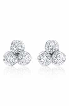 SUZY LEVIAN Pavé Cubic Zirconia Mini Flower Stud Earrings