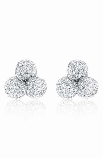 Pavé Cubic Zirconia Mini Flower Stud Earrings