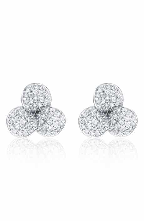SUZY LEVIAN Pavé Cubic Zirconia Mini Flower Stud Earrings