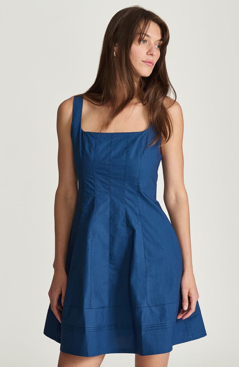 Mavi Jeans Peony Fit & Flare Minidress, Alternate, color, Navy Peony