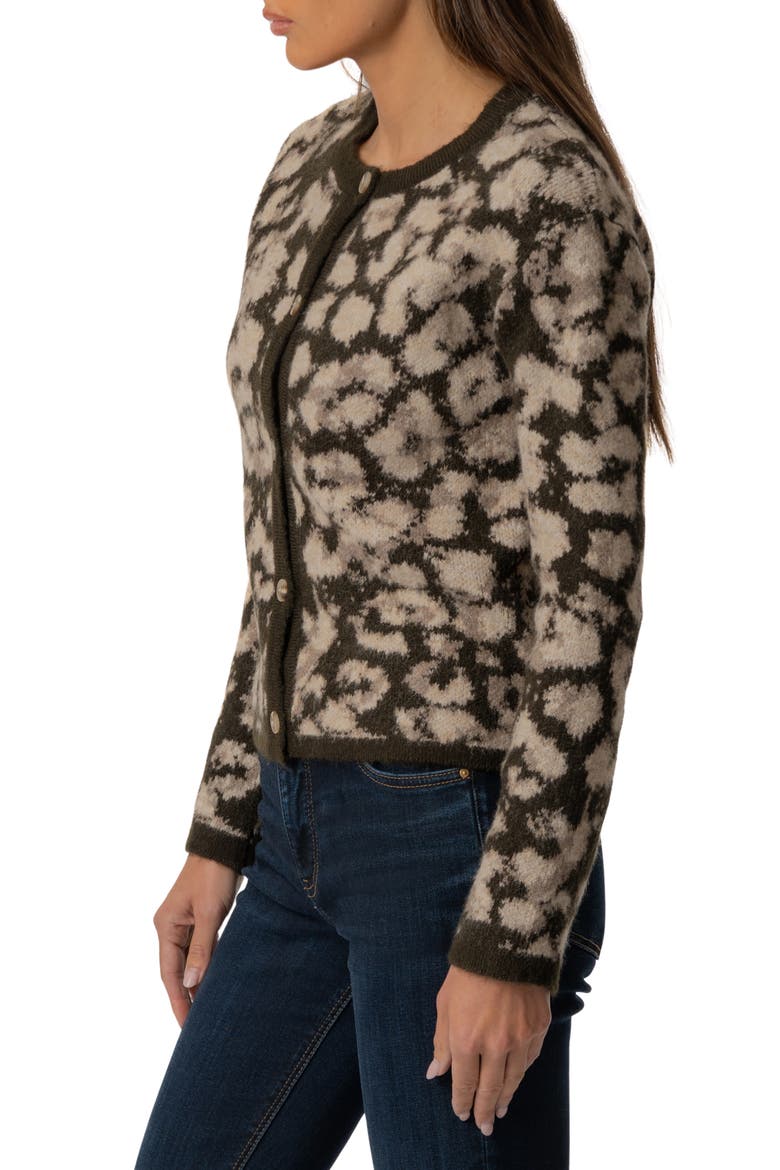 Sadie Leopard Print Cardigan, Alternate, color, BROWN