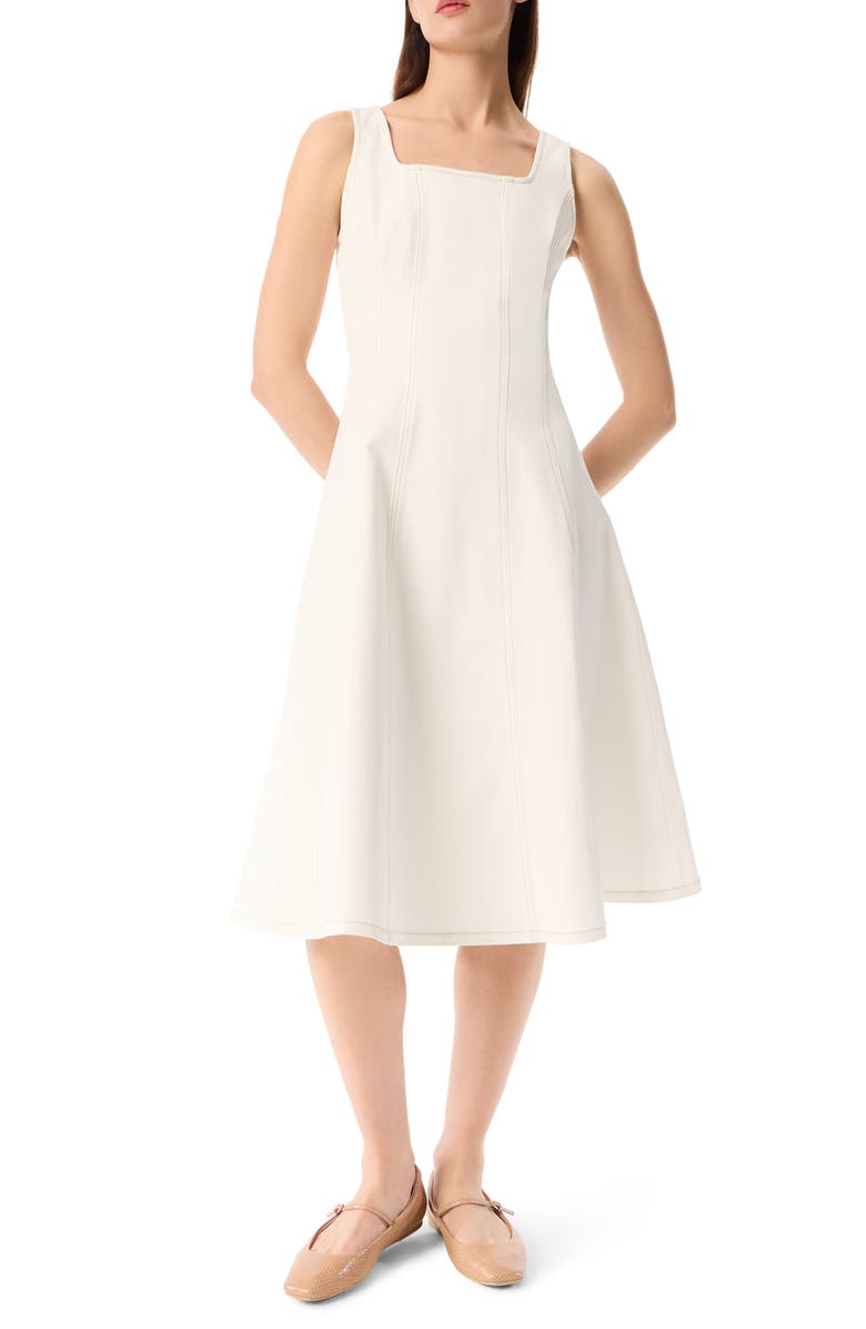 Robert Rodriguez Sleeveless Seamed Fit & Flare Dress, Main, color, Chalk