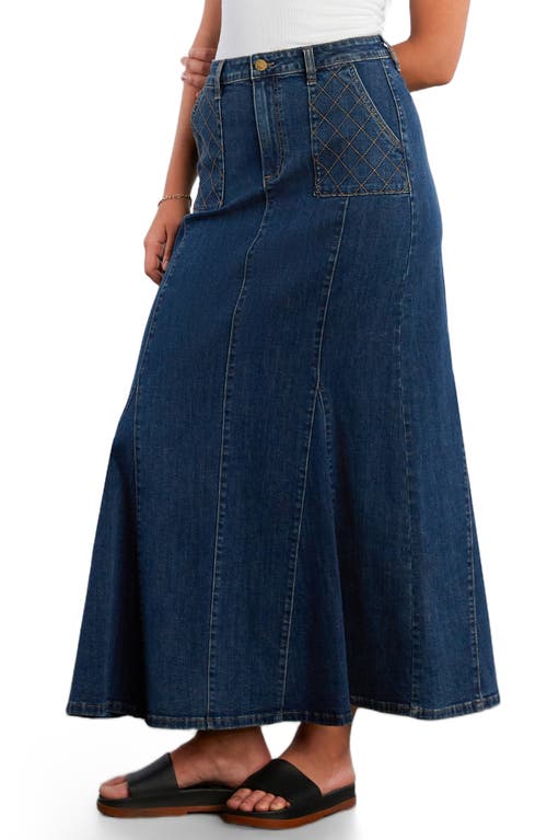Wash Lab Denim My Queen Denim Maxi Skirt In Blue