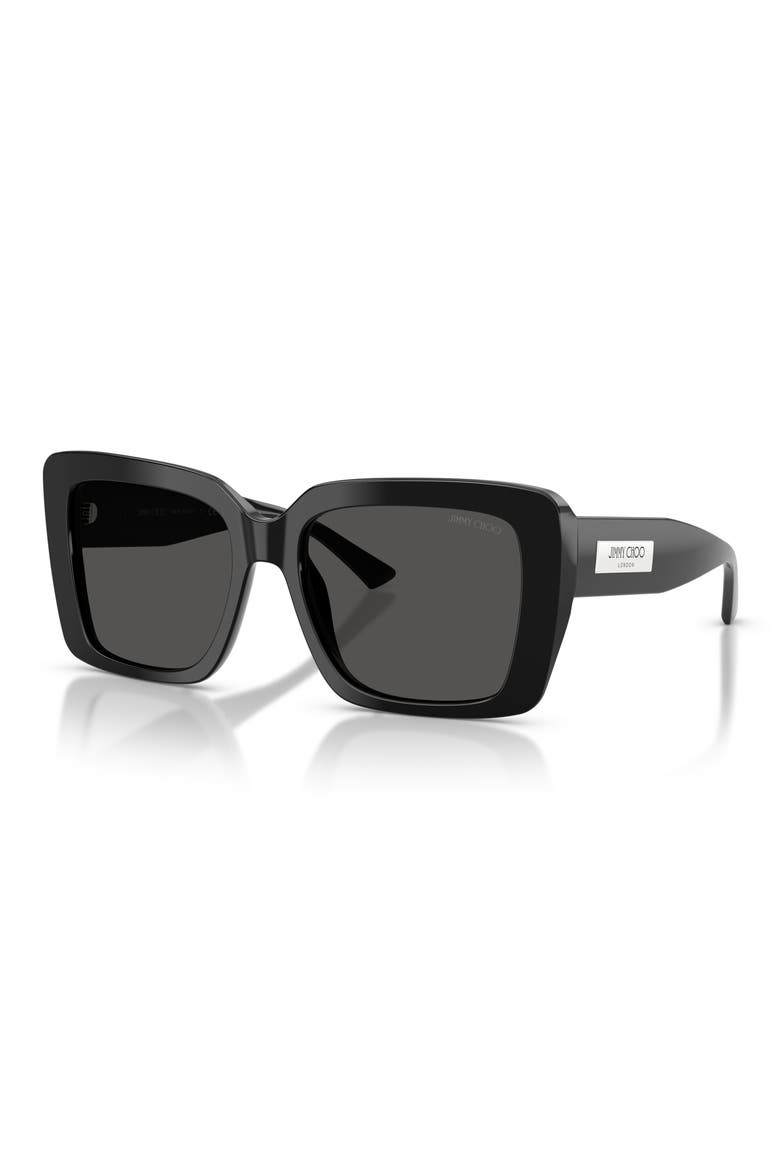 54mm Square Sunglasses, Alternate, color, BLACK / DARK GREY