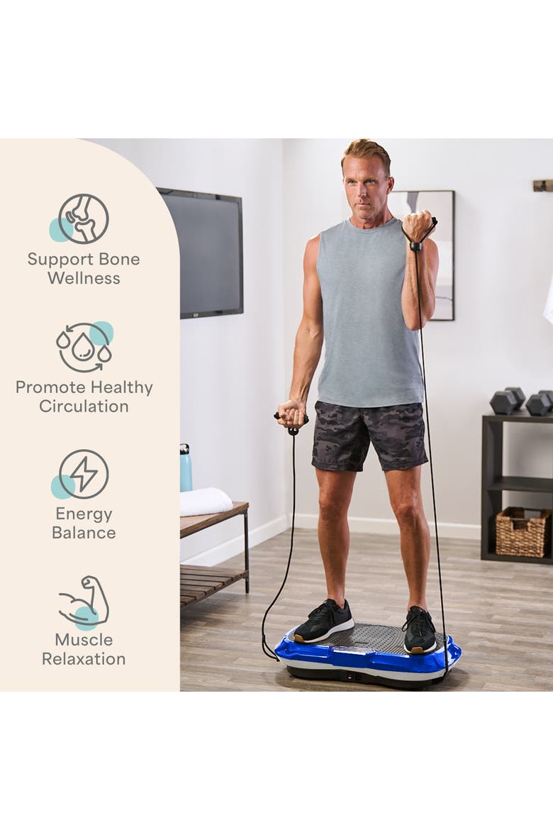 Waver Vibration Plate Exercise Machine Whole Body Vibrating Platform, Alternate, color, Blue