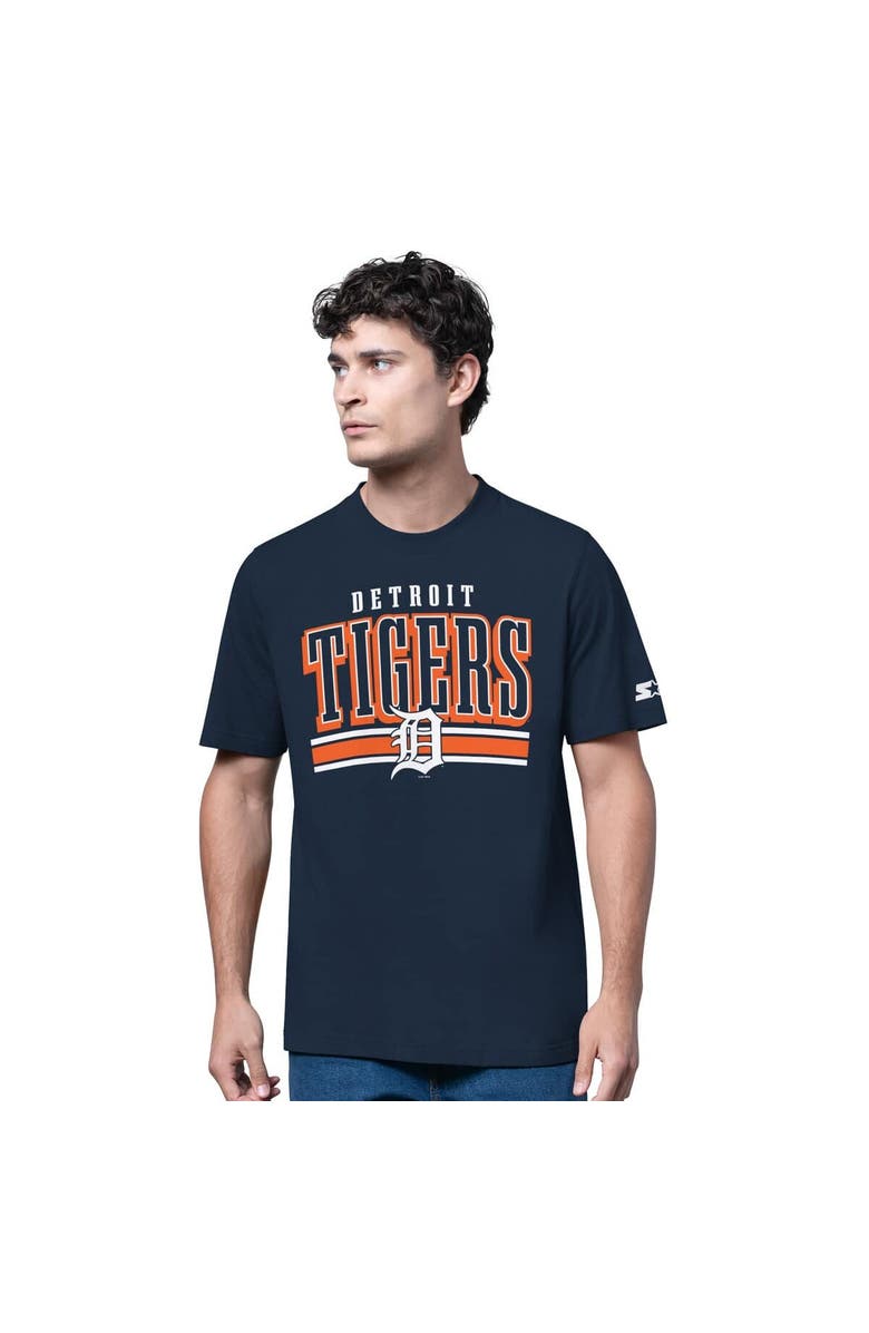 STARTER Men's Starter Heather Gray/Navy Detroit Tigers Two-Pack Long Sleeve & Short Sleeve T-Shirt Set, Alternate, color, Navy