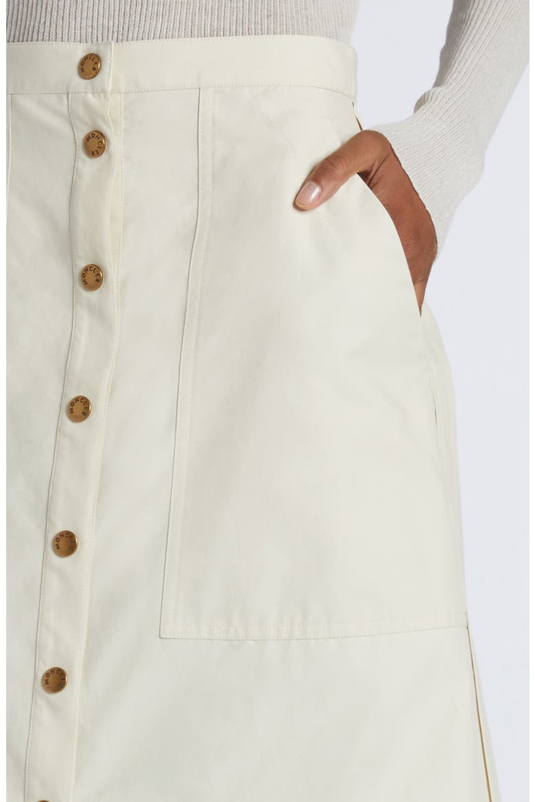 Snap Front Twill A-Line Skirt, Alternate, color, WHITE