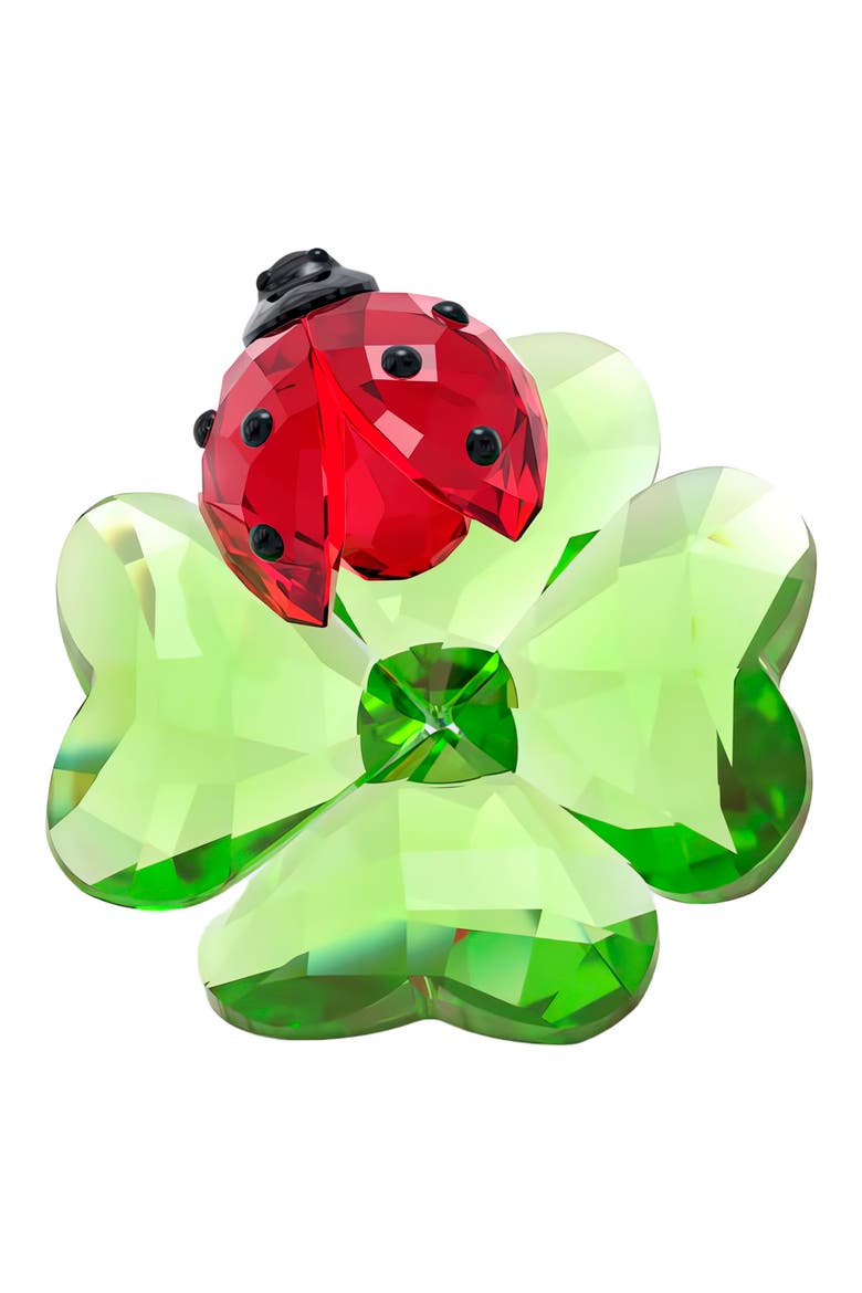 Idyllia Ladybug & Clover Crystal Figurine, Alternate, color, MULTICOLORED
