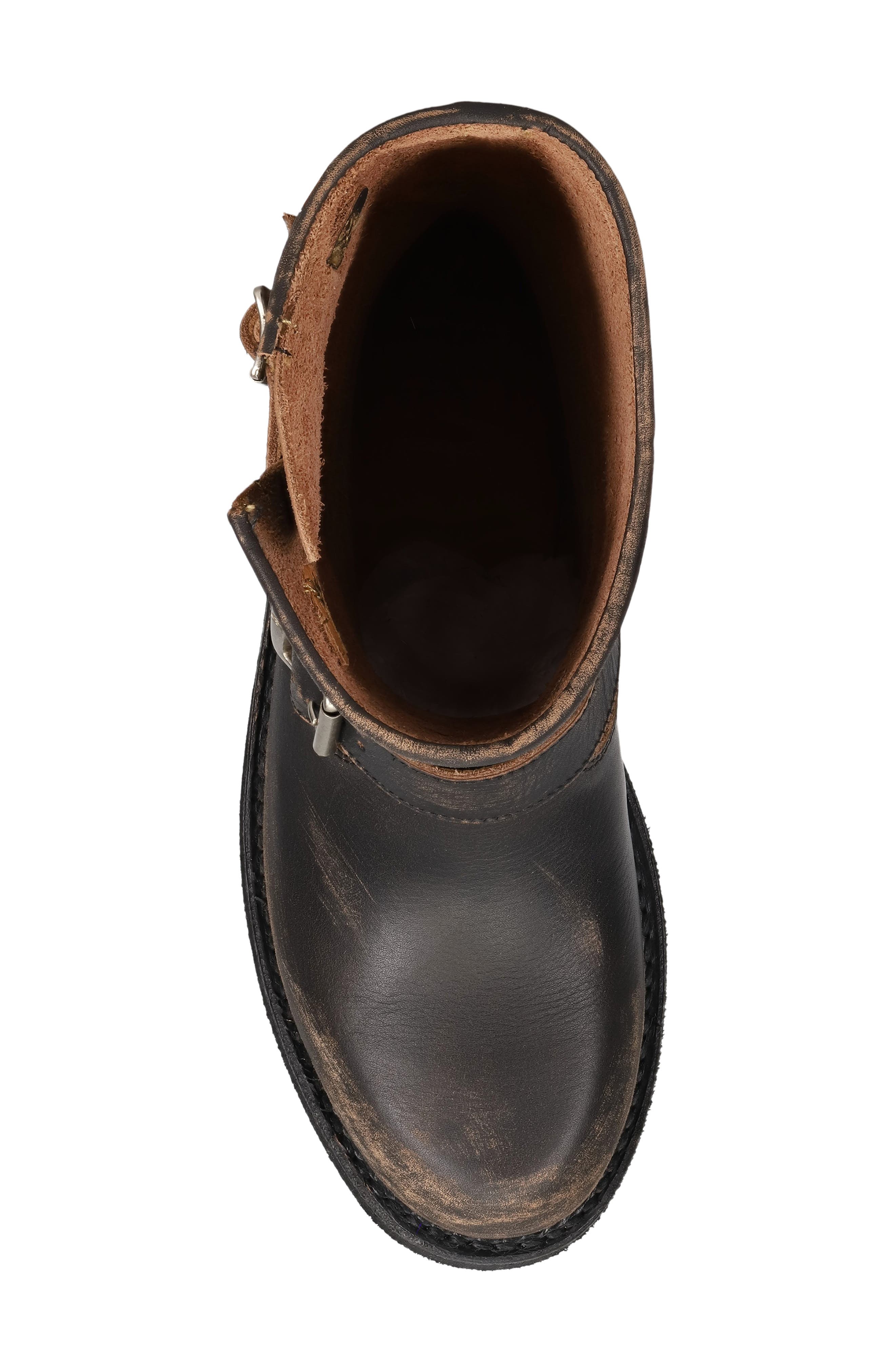 Frye Viv Short Engineer Boot, Alternate, color, Distressed Black