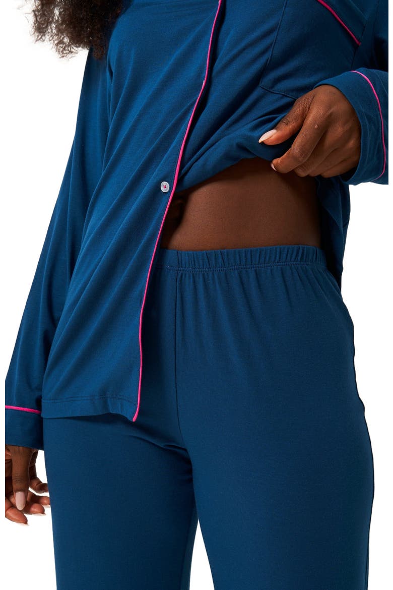Long Pyjama Set, Alternate, color, Midnight & Raspberry
