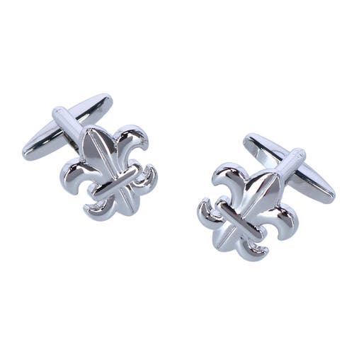 Trafalgar Fletcher Fleur-di-lis Novelty Cufflinks In Silver